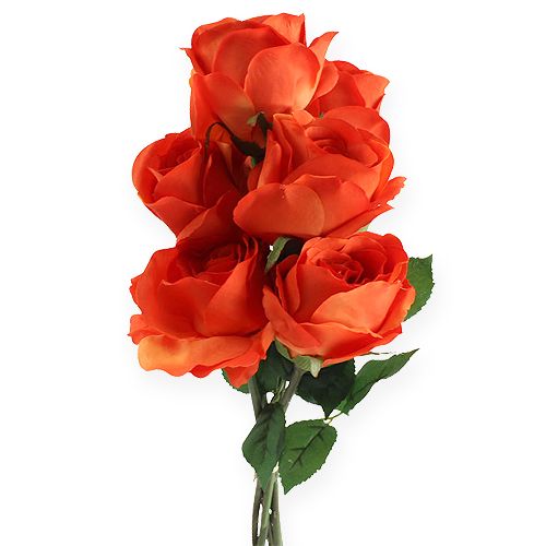 Floristik24 Koristeelliset ruusut oransseja 32cm 6kpl
