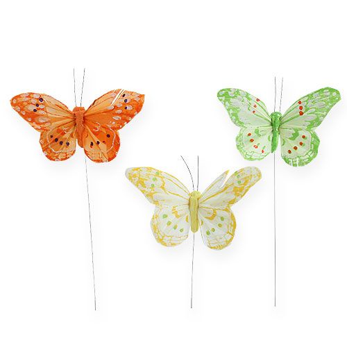 Floristik24 Koristeelliset perhoset vaijerilla 10cm 12kpl