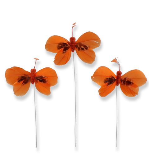 Floristik24 Koristeiset perhoset oranssilla oranssilla 9cm 36kpl