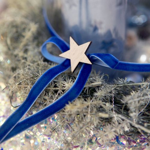 kohteita Koristenauha Samettisamettinauha sininen 10mm 20m