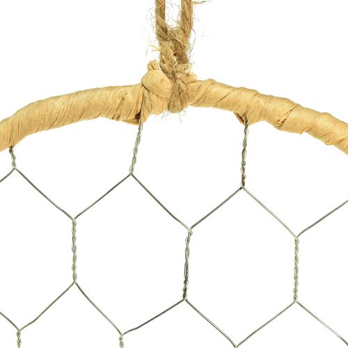 kohteita Koristesormus metallista Raffia ripustukseen Ø20cm 4kpl