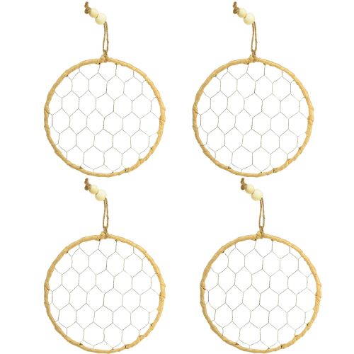 kohteita Koristesormus metallista Raffia ripustukseen Ø20cm 4kpl