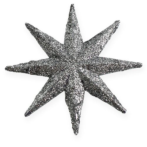 Floristik24 Glitter tähti hopea 10cm 12kpl