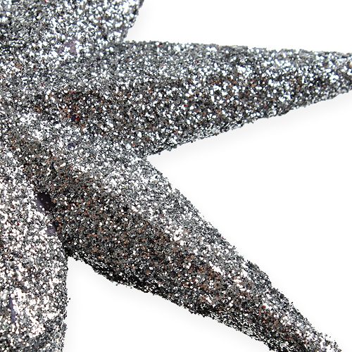 Floristik24 Glitter tähti hopea 10cm 12kpl