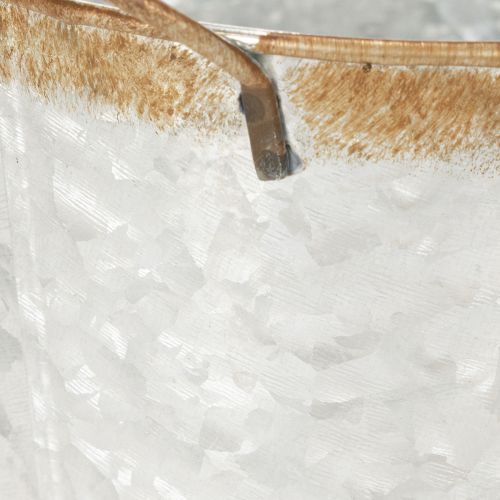 kohteita Koristeellinen ruukku kahvoilla, istutusämpäri, metalliastia, hopea, säänkestävää terästä, Ø17cm, korkeus 16,5cm