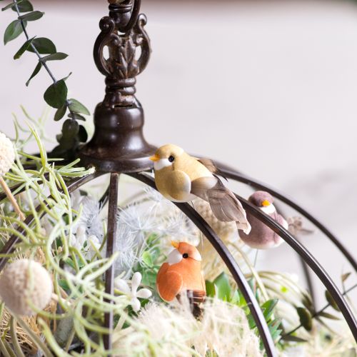 kohteita Koristelinnut, keinotekoinen kodinsisustus, kevätjuhlat, värikkäillä höyhenillä, jotka on tehty aidoista höyhenistä, 5 cm, 18 kpl