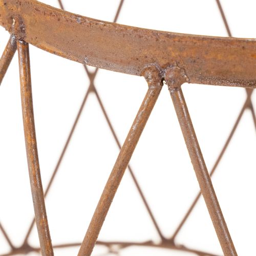 kohteita Soikea metallikori kahvalla, puutarhakoriste, ruosteenvärinen viimeistely, 30/25 cm, 2 kpl setti