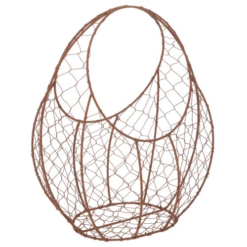 Metallikori, metallinen istutusastia, kevätkoriste, pääsiäiskori, ruskea, ruosteenvärinen, K34cm P30cm ostaa | Floristik24.fi