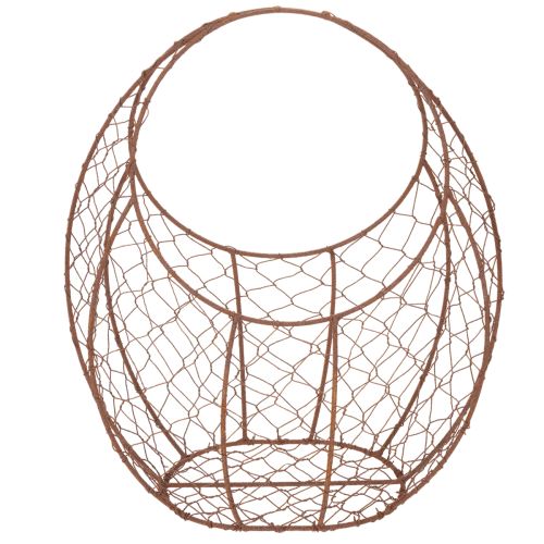 Metallikori, metallinen istutusastia, kevätkoriste, pääsiäiskori, ruskea, ruosteenvärinen, K34cm P30cm | Floristik24.fi