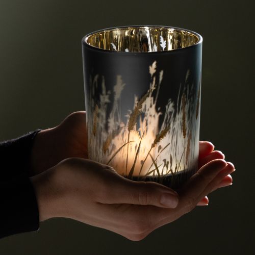 kohteita Elegantti koristeellinen lyhty, jossa ruohoaiheinen sisustuselementti, 12,5 cm, 2 kpl.