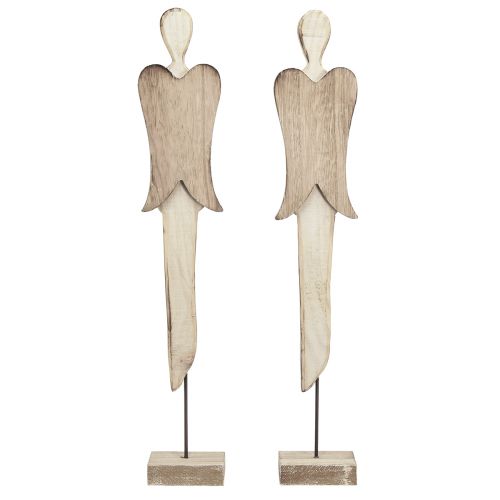 Floristik24 Enkeli puinen figuuri Jouluvalkoinen pesty K46cm 2 kpl