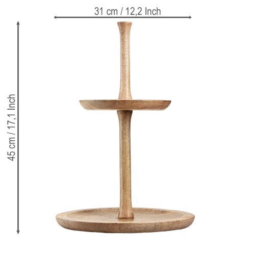kohteita Kakkuteline puinen koristelu 2-kerroksinen luonnon pyöreä Ø31/20cm K45cm