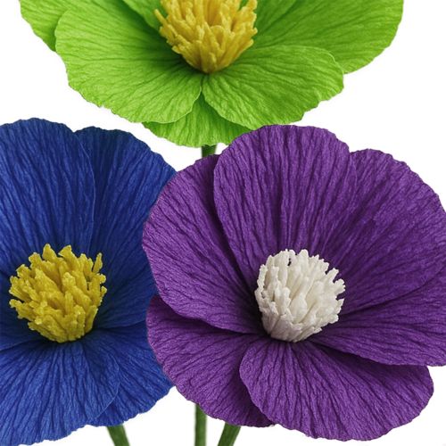 kohteita Kukkaistyylin kreppipaperi vaaleanvihreä 50x250cm