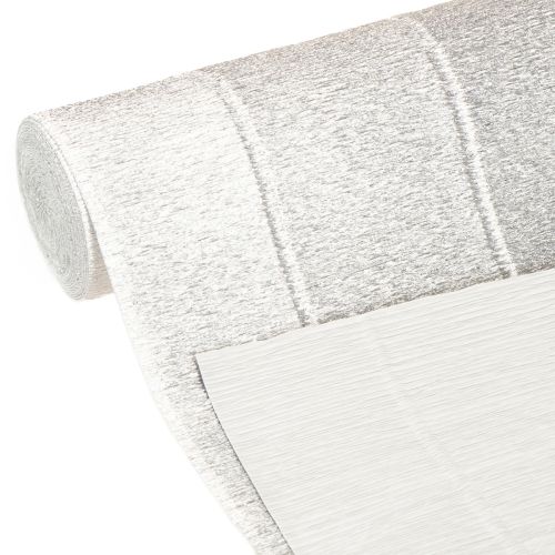 kohteita Kukkaistyylin kreppipaperi hopea 50x250cm