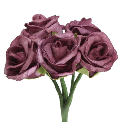 Floristik24 Vaahto Rose Bordeaux Ø3,5cm 30kpl