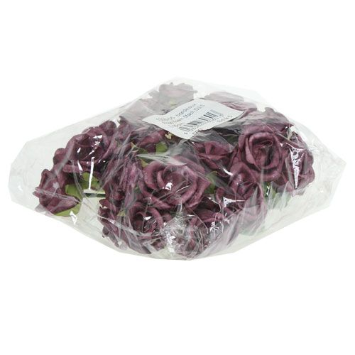 Floristik24 Vaahto Rose Bordeaux Ø3,5cm 30kpl