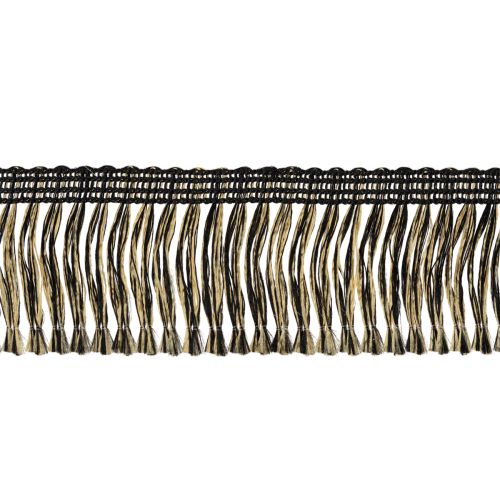 Musta ja kultainen hapsureunus 4 cm x 25 m - Ihanteellinen seppelekoristeluun, surunauhaksi ja vintage-asusteiksi | Floristik24.fi