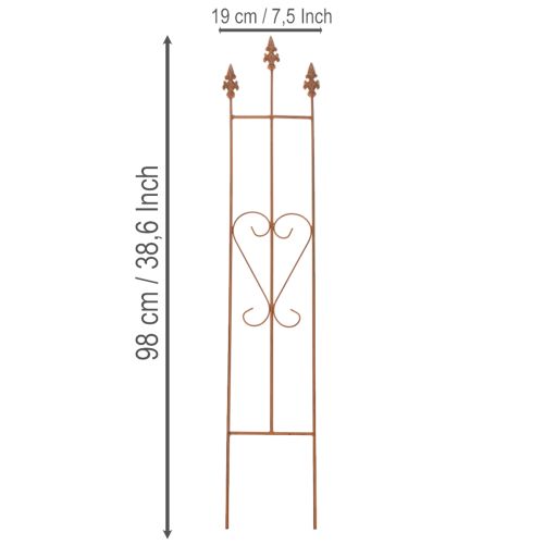 kohteita Puutarhasäleikkö, koristeellinen sydämenmuotoinen tuki köynnöksille, 98 cm