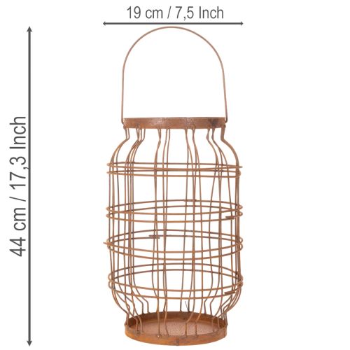 Puutarhalyhty, metalli, ruosteinen viimeistely, kahva, vintage, Ø19,5 cm | Floristik24.fi