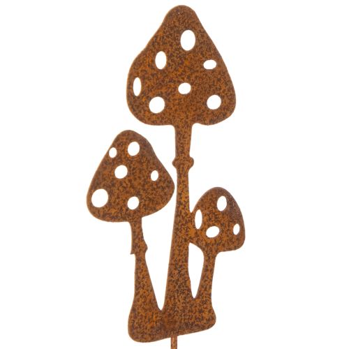 Puutarhakeppi, säänkestävää terästä, kärpässienen koristekeppi, 15 cm, 6 kpl