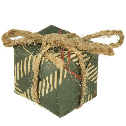 kohteita Paperiset lahjarasiat minisetti, punainen-vihreä-luonnollinen, 2,5x3 cm 18 kpl - Joulukoristeet