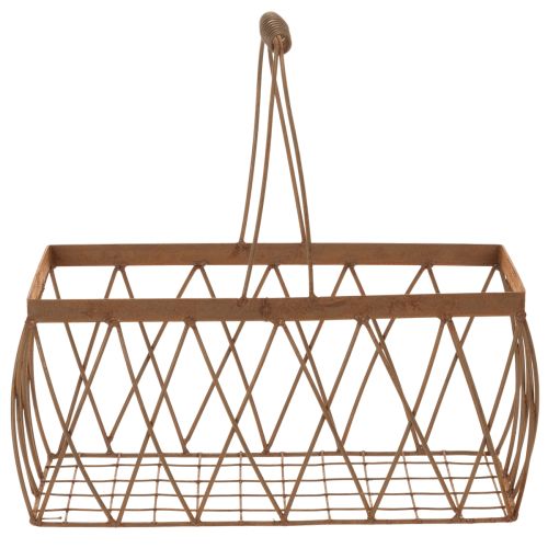 Metallikori, metallia, ruosteenvärinen, 28x13,5x14cm, 2 kpl | Floristik24.fi