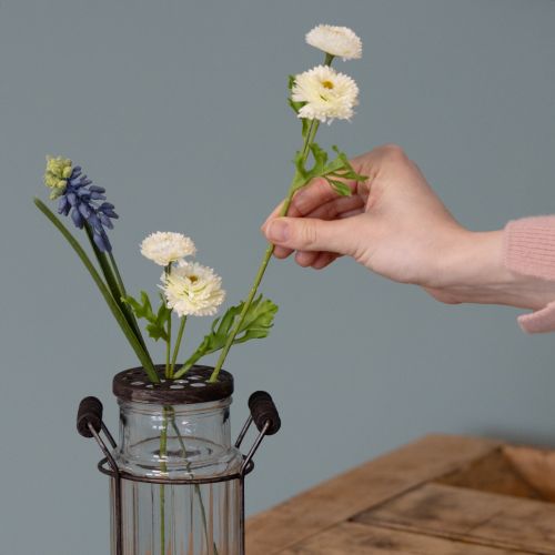 kohteita Lasipullo metallikorissa, ihanteellinen koristeeksi olohuoneeseen, 20 cm