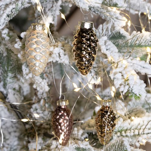 kohteita Ripustettavat lasikartiot, kartiot, lasia, ruskeaa, kultaa, 5,5 cm, 14 kpl