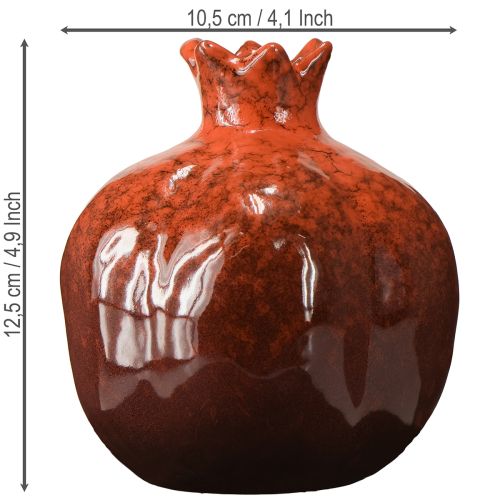 Granaattiomena-koristeellinen maljakko keraaminen punaruskea Ø10.5cm K12cm | Floristik24.fi