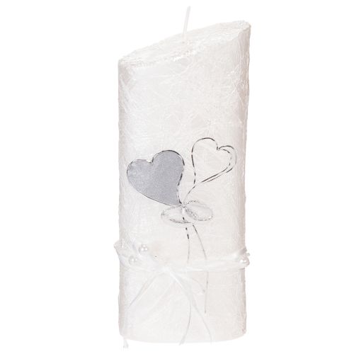 Hääkynttilä, hopeinen hääkynttilä, valkoinen kynttilä 210/85mm