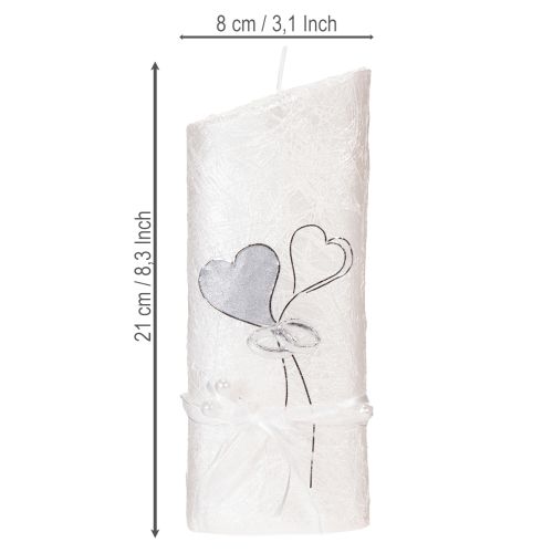 kohteita Hääkynttilä, hopeinen hääkynttilä, valkoinen kynttilä 210/85mm