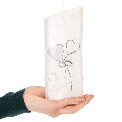 kohteita Hääkynttilä, hopeinen hääkynttilä, valkoinen kynttilä 210/85mm