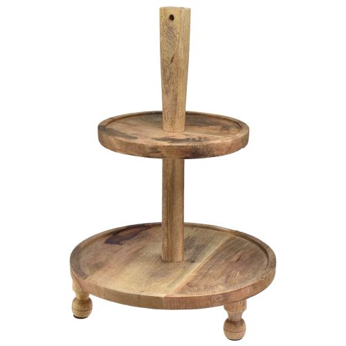 kohteita 2-kerroksinen puinen kakkuteline mangopuuta Ø35cm/Ø24cm K51,5cm