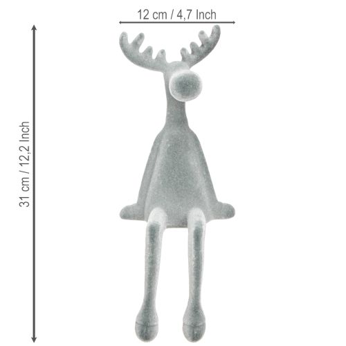 Hirvi Koristeellinen Reunaistuin K31cm Harmaa 3 kpl | Floristik24.fi