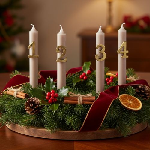 Adventtikynttilätapit, numerot 1-4, 4 kpl sarja, 4 cm, 4 kpl | Floristik24.fi