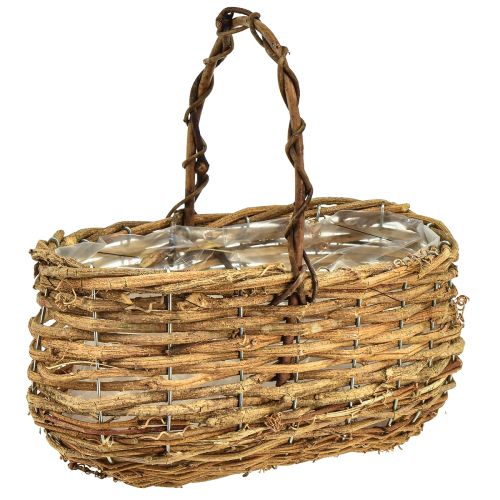 kohteita Istutuskori luonnollisella viiniköynnöskahvalla 25x14,5x24,5cm