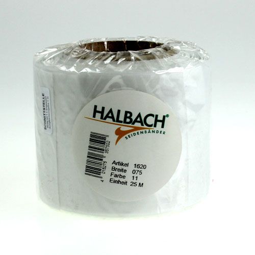 kohteita Valkoinen kranssinauha, korkealaatuinen, 75 mm x 25 m - koristenauha kukkakauppoihin ja hautajaisiin, ihanteellinen painatukseen.