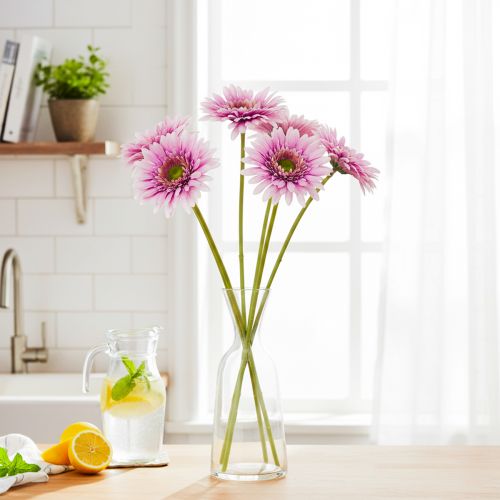 Keinotekoiset Gerberat Puutarhakukat, Violetit, 47 cm, 6 Kappaletta | Floristik24.fi