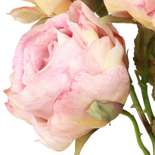 kohteita Keinotekoiset ruusut tekoruusut silkkikukat pinkki L44cm 4 kpl