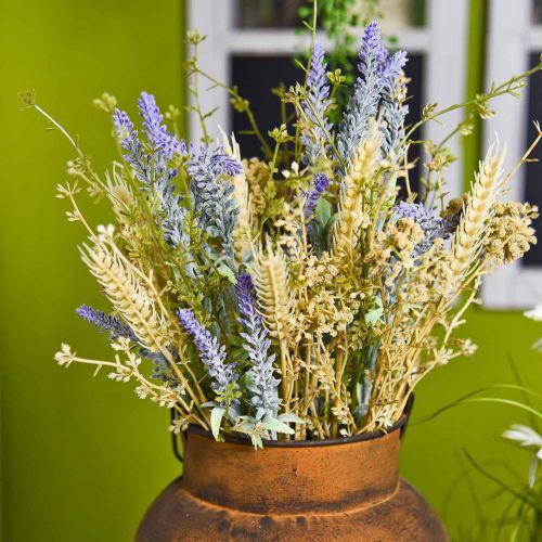 Floristik24 Keinotekoinen laventeli kimppu, silkkikukkia, kenttä kimppu laventeli piikkejä ja Meadowsweet kanssa
