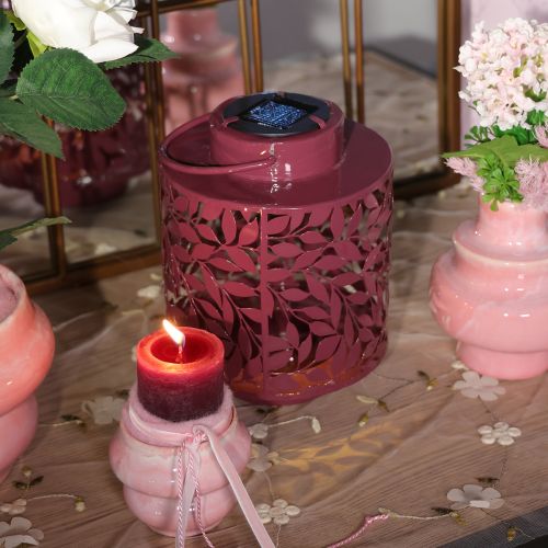 kohteita Lehtiaiheinen lyhty, aurinkovoimalla toimiva, tunnelmalliseen ulkovalaistukseen, 25 cm