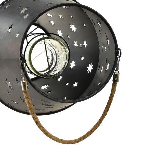 kohteita Riippuva metallilyhty antrasiitista tähdillä - Ø18,5 cm, korkeus 50 cm - Tyylikäs ulko- ja sisävalaistus