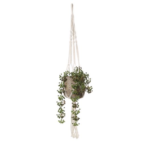 kohteita Makrameen ripustuskori ruukulle Ø18-19cm kerma K85cm