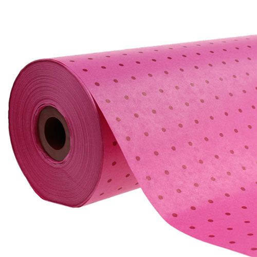 Floristik24 Mansettipaperi 37,5cm 100m täpliä vaaleanpunainen