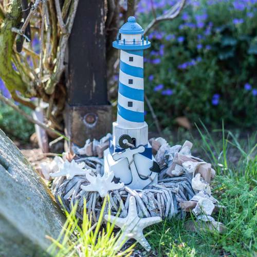 Maritime Deco majakka valo sininen 34cm | Floristik24.fi