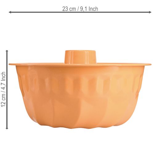 Metallinen koristeellinen leivontavuoka Bundt-kakku oranssi Ø23cm K12cm | Floristik24.fi