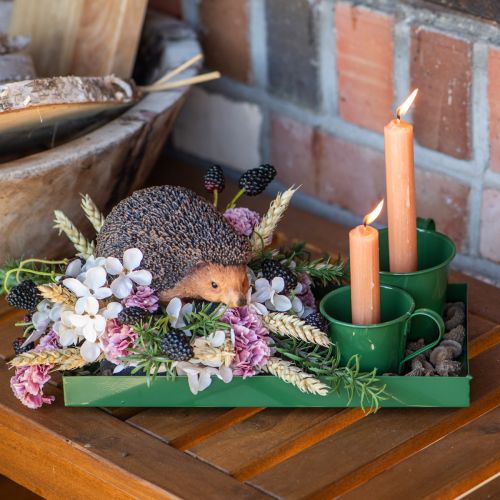 kohteita Metallinen koristetarjotin, suorakaiteen muotoinen, vihreä, 30 × 15 cm