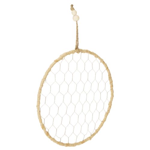 Boho-metallikoristerengas, hopea, Ø28cm, luonnonkiharilla, 4 kpl setti - riippuva koriste, seinäkoriste
