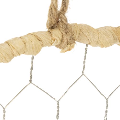 kohteita Boho-metallikoristerengas, hopea, Ø28cm, luonnonkiharilla, 4 kpl setti - riippuva koriste, seinäkoriste