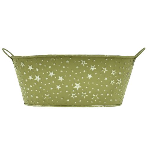 kohteita Metallikulho soikeat tähdet ja kahvat vihreät 31×16cm K12,5cm